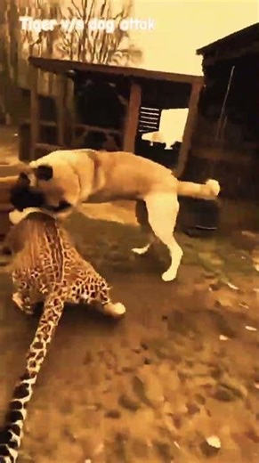 Tiger v/s dog attak #dogshorts #dogbreed #viralvideo #trending #trendingshorts