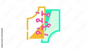 cutting courses animated color icon cutting courses sign. isolated on white background