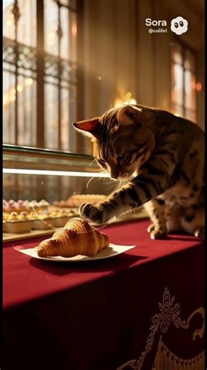 Co’s The Parisian Croissant Crisis ❤️🎄 #cat #magic #cute