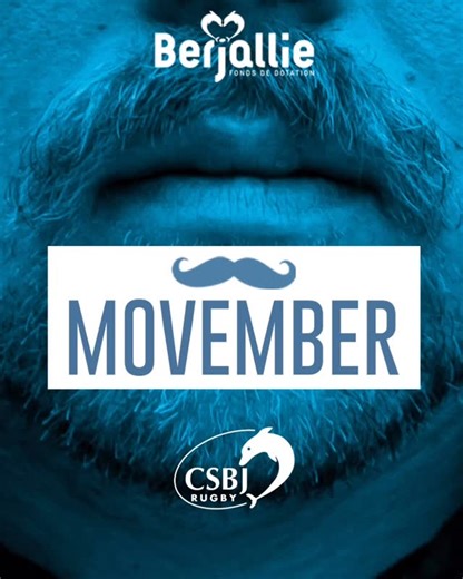 Le CSBJ célèbre Movember, mois de la lutte contre les cancers masculins 💙 Nous vous attendons demain pour la réception de l’OMR au stade Pierre-Rajon dès 19h ! #cieletgrenat 🥸 @la.agostini @liamrr9 @max_castant @adrian.fgt @hugodsg_ Lucas Dycke | CSBJ Rugby - Officiel