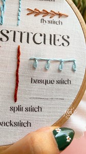 The basque stitch is a new stitch I added to my collection this week! I’ll be posting a new stitch tutorial every week so be sure and follow along🫶🏻*This is a new stitch on my NEW sampler coming out Friday!! Stay tuned for more info!! #handembroidery #embroidery | Stay At Home Artist