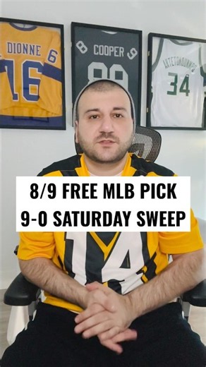 🔥 8/9 FREE MLB PICK | Coming Off a 9-0 Saturday Sweep!