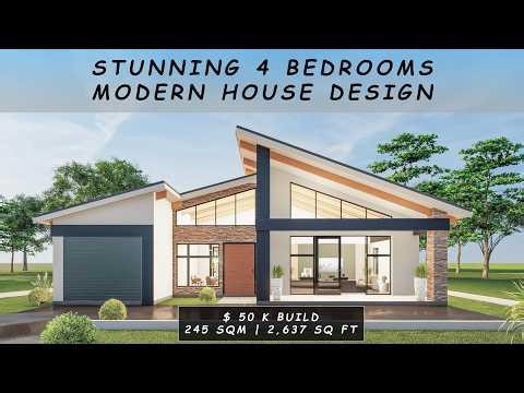 Stunning 4 Bedrooms Modern Home 245sqm (2,637sqft) | Exterior Walkthrough + Floor Plan | $ 50k Build