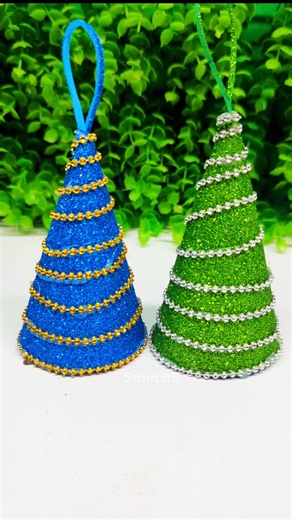 DIY Glitter Cone Christmas Tree Ornaments🎄 #trees #ornaments #Christmas | SmirchS