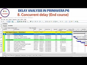 8. Delay analysis in Primavera P6 || Concurrent delay (End course)