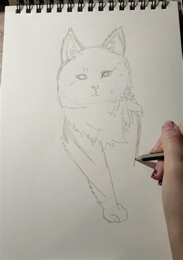 part 1 je dessine un chat 🩷#dessin#tuto#satisfaisant