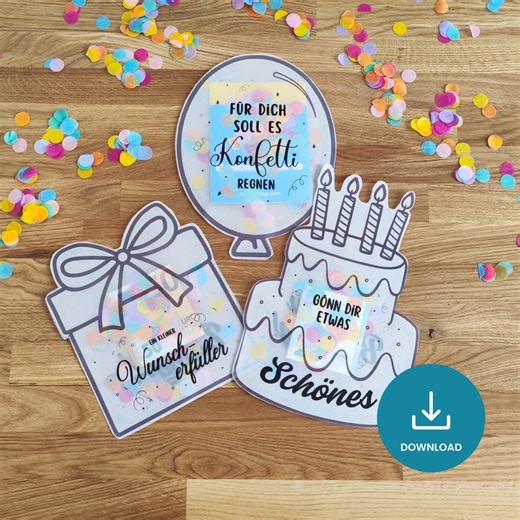 Gift Card Packaging | Packaging for Banknotes & Gift Cards | Confetti Bag / Shaker Card | Gift Gift | Wish Fulfiller - Etsy