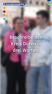 Beschreibt den Kreis Düren in 3 Worten! 👉🏼 Wir waren im Kreis unterwegs, das waren Eure Antworten. 🟡Der Kreis Düren wächst. Aus gutem Grund! Egal ob man hier seit der Kindheit lebt, zurückgekehrt ist oder hier eine neue Heimat gefunden hat - jeder und jede hat persönliche Erfahrungen, Geschichten und Gründe, die den Kreis Düren für sie/ihn besonders macht. Mit welchen drei Worten würdet Ihr den Kreis Düren beschreiben? Teilt es mit uns in den Kommentaren! #KreisDüren #KreisDürenwächst #GuteGr