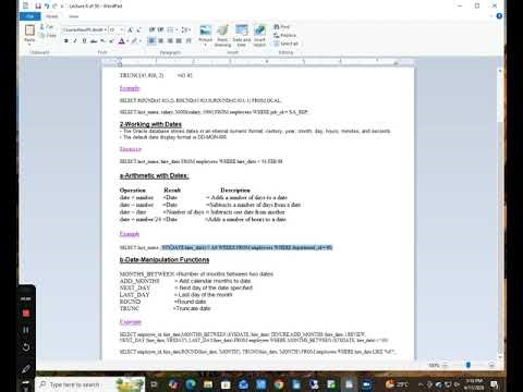 Oracle Tutorial # 6 of 50 for beginners