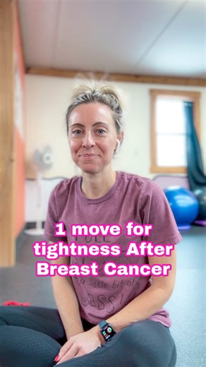 KRISTY LAIR | Women’s Fitness Trainer on Instagram: "🎀1 move for tightness After Breast Cancer surgery or treatment. How is your healing journey going? 💝 (Make sure you are far enough out from surgery by Checking with your Doctor before starting any stretching / exercise program. We all heal in different timelines.) . . . #breastcancer #breastcancerstretches #dcis #breastcancerawareness #lumpectomy"