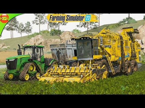 Sugarbeat Harvest with John Deere Combo | Farming Simulator 23 Gameplay