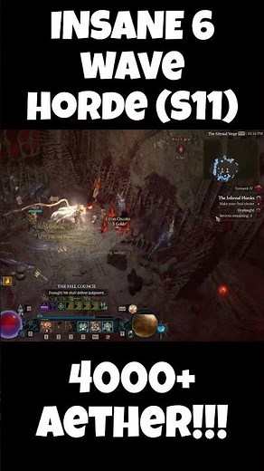 Diablo 4 6 Wave Infernal Horde 4000+ Aether #diablo4 #diabloiv #diablo