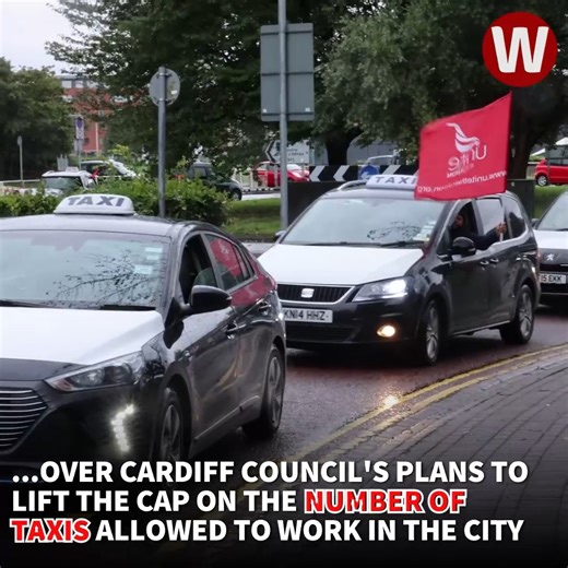Taxi drivers lined up and beeped their horns as part of a huge protest in Cardiff yesterday 🚖 https://bit.ly/3EKJgXc | WalesOnline