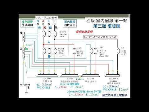 乙級 室內配線 第一站第三題 實作說明 單線圖(含複線圖)