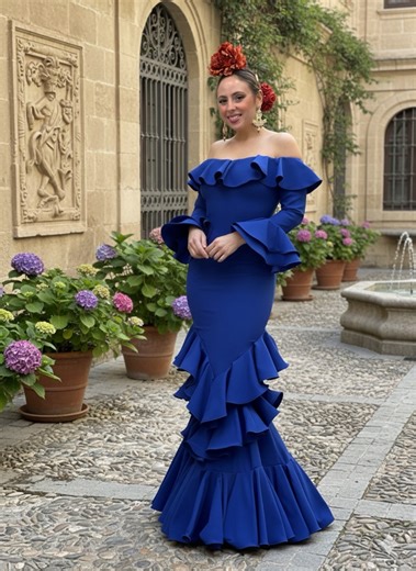 💃🏼 VESTIDO SOLEÁ | COLECCIÓN FLAMENCA 𝟐𝟎𝟐𝟔 Soleá esconde un secreto que averiguarás en los primeros segundos de este video 💙 → Tejido bioelástico, grueso y elástico → Se adapta increíblemente a la silueta → Lleva forro: no marca ni transparenta → Volantes súper originales que estilizan muchísimo la figura → Escote barco, ideal para lucir con mantoncillo → Falda con enaguas de organdil para darle más vuelo → Posibilidad de sacar ancho y largo → Muy cómodo → Disponible en azul, rojo, negro 