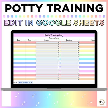 Potty Training Log, Toddler Toilet Training Tracker, Editable