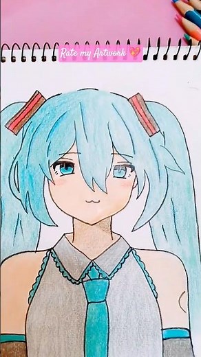 Hatsune Miku ft.💖 kasane teto PPPP artwork 😘💫 #art #drawing #hatsunemiku #miku #viral #shorts