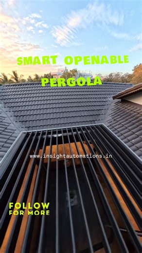 Insight Automations on Instagram: "✨ Transform Your Outdoor Space with a Smart Openable Pergola Roof ✨ Experience the perfect blend of design, comfort & automation with our Smart Openable Pergola Roof by Insight Automations — engineered for modern Indian homes. ☀️ Control sunlight at the touch of a button 🌧️ 100% rainproof when fully closed 🌬️ Enjoy natural ventilation anytime 📱 Remote / app controlled convenience 🏡 Adds luxury + value to your property From courtyards to terraces, balconies