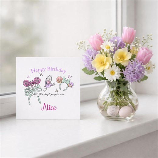 Alice in Wonderland Birthday Card: Personalised Girl's Card - Etsy