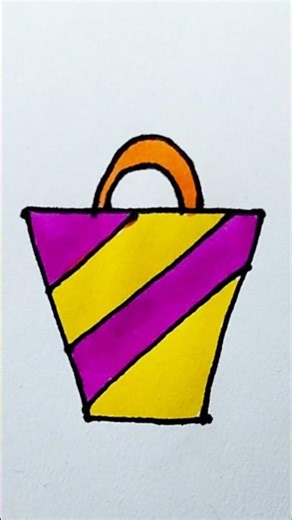 Easy Bag Drawing | Cute School Bag Art | Step by Step Drawing Shorts