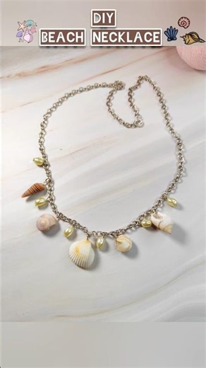 Turning Simple Seashells into a beautiful Necklace✨🌊 #diy #beach #shorts