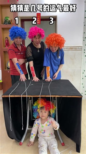 Pull the rope and tug on the hair – guess which number is the luckiest? #funny #funnygame