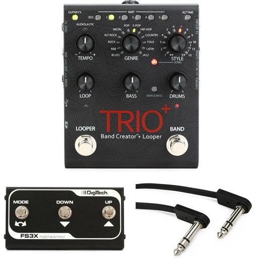 DigiTech Trio  Band Creator and Looper Pedal with FS3X 3-button Foot Switch