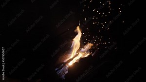 Fire and steel forging Japanese samurai katana sword