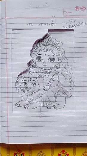 maa Durga drawing 🌺#short #shortvideo #artbykhushi