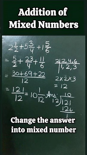 Add mixed Fractions - Step by Step