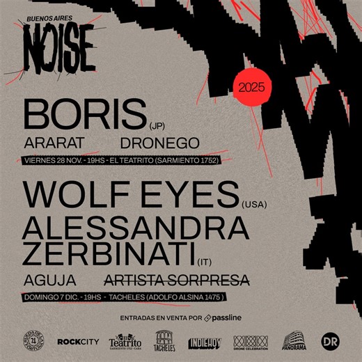 Buenos Aires Noise 2025: Wolf Eyes, Alessandra Zerbinati y más