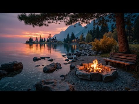 Immersive Crackling Fireplace Sounds | Deep Sleep ASMR Mix with Fire Pit by Lake