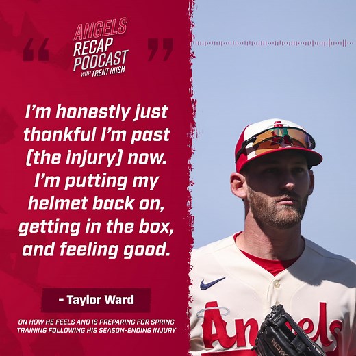 Taylor Ward joins the #AngelsRecapPodcast in his first interview since recovering from his 2023 season-ending injury. Ward discusses how his injury brought him closer to baseball, his excitement entering Spring Training, & more! Catch up on previous episodes ft. Mickey Moniak, Jo Adell, Logan O'Hoppe, and Nolan Schanuel at angels.com/podcasts. | Angels Radio AM830