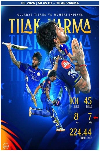 Hyderabad Boy TILAK VARMA IPL Century | Tilak Varma 101(45) 🔥 #GTvsMI #ipl2026 #shortsfeed