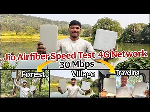 Jio Airfiber Speed Test 4G Network.! Village Area forest Area and Traveling #jio #wifi #speed