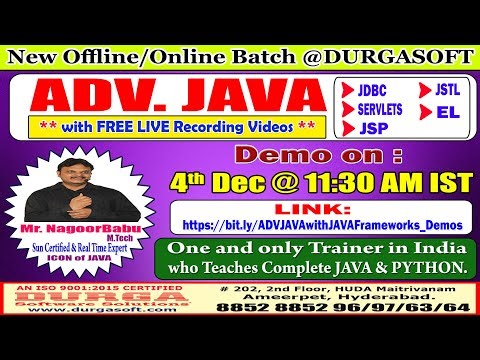 ADV. JAVA Offline/Online Training @ DURGASOFT