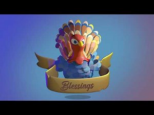 Animated Thanksgiving Card Template - Happy Thanksgiving 3D