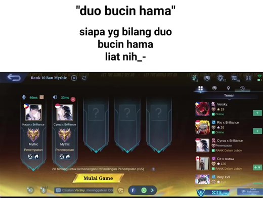 Duo Bucin MLBB: Gameplay dan Strategi Ga Guna?