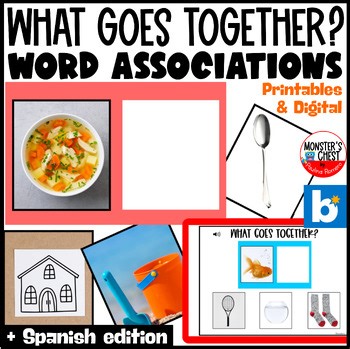 Word Associations Spanish Speech Therapy Matching Cards Vocabulary Activities