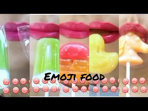 ASMR EMOJI FOOD POPSICLE SWEETS EATING SOUNDS #asmr #mukbang #popsicle