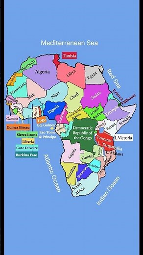 Map of African Countries #uppsc #maps #africa #africamap #upsc #ssc #geography #cognitoias #viral