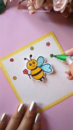 Bee Card Making Ideas #shorts #beedrawing #diy