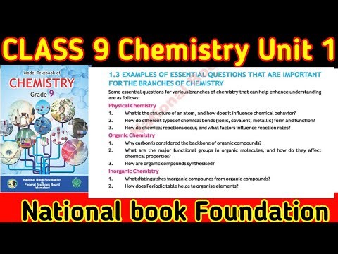 Class 9 Chemistry New Book Unit 1 Topic 1.3| Essential Questions|Branches |National Book Foundation.