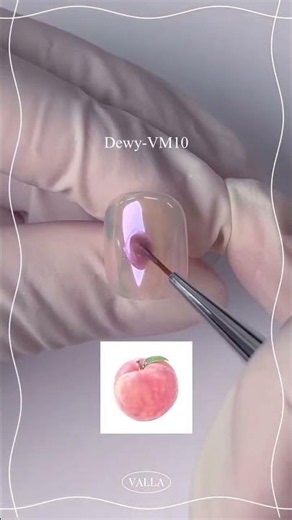 Easy Peach Nail Art Tutorial 🍑 Korean Gel Nails with Mirror Powder | Summer Nail Design