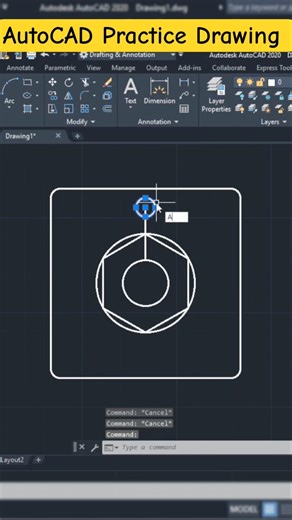 👉 AutoCAD Practice Drawing for Beginners | CAD सीखो आसान तरीके से | Ankit Gyan Guruji #shorts