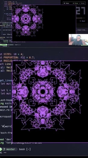 Koch fractal over polygons (Snowflake fractal) #rust #programming