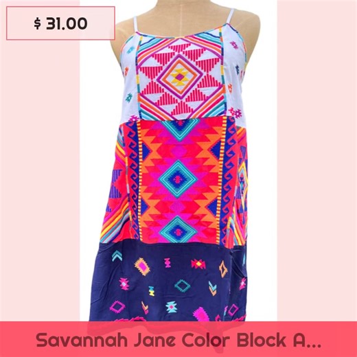 Fashion is an expression of who you are! 💖✨ Step into the spotlight with the Savannah Jane Color Block Aztec Embroidery Dress! 🌈 Featuring stunning embroidery and vibrant colors, this dress will elevate your style and bring out your inner confidence. Whether you're heading to brunch or a beach day, its lightweight fabric and flowy design will have you feeling comfortable and fabulous all day long! 🌺👗 Don't wait—grab yours for just $31.00 and make your wardrobe pop! Add it to your cart before