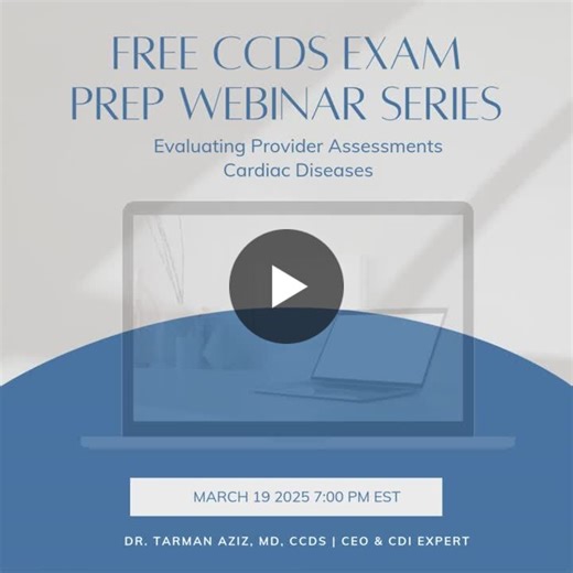 #cdiqconsulting #educationempoweringhealthcare #ccds #ccdscertification #ccdsexamprepcourse #ccdsexamprep #cdi #clinicaldocumentationintegrity #him #cardiac #providerassessments #interactivelearning… | CDIQ Consulting
