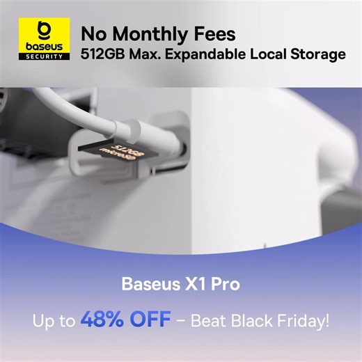 Beat Black Friday! Get the all-seeing Baseus Security X1 Pro Outdoor Dual Camera with 300° pan tracking. Never pay a monthly fee again. Our biggest discount (up to 48% OFF) is here! | Baseus