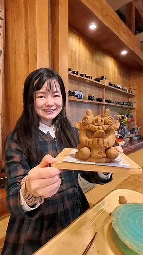 Shisa makingシーサー作り #沖縄 #久米島 #手作り #okinawa #handmade experience